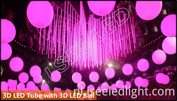 3D led tube with 3D led ball